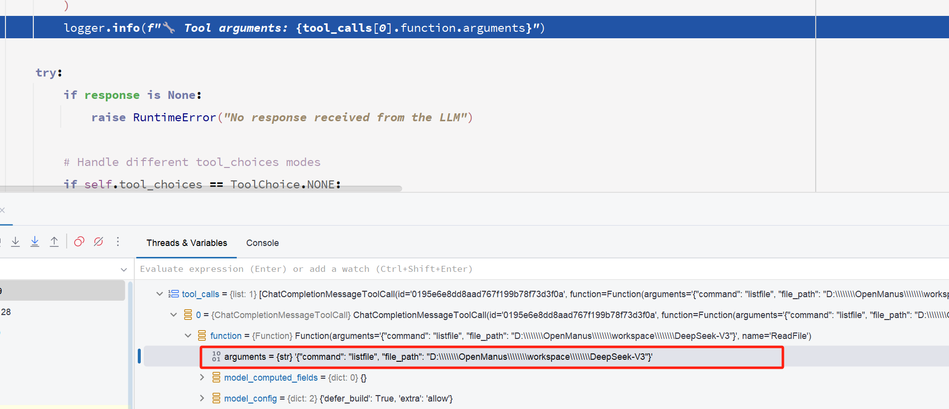 toolcall json